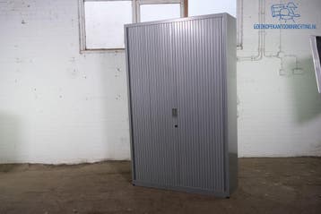 Aspa roldeurkast 195x120 cm – zilvergrijs, 4 legborden, Verzenden, Gebruikt