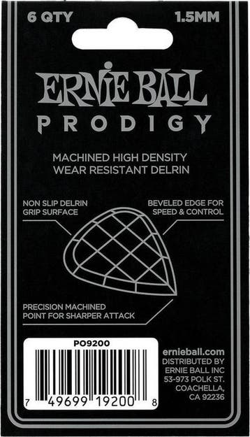 Ernie Ball 9200 Prodigy mini plectrum 1.50 mm 6-pack, Ophalen of Verzenden, Nieuw, Elektrische gitaar