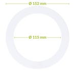 Luxar Verloopring Polystyreen Ø115-152mm Wit, Verzenden, Nieuw