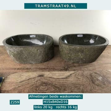 Riviersteen waskom sets, combi wasbakken uit natuursteen, Doe-het-zelf en Verbouw, Sanitair, Ophalen of Verzenden, Nieuw, Steen