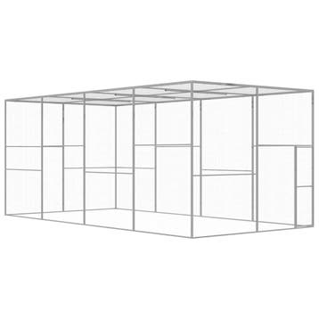 vidaXL Kattenkooi 6x3x2,5 m gegalvaniseerd staal, Verzenden, Nieuw