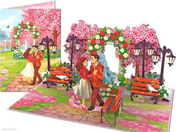 Valentijnskaart Romantisch Dansend Liefdeskoppel in Bloem..., Verzenden, Nieuw