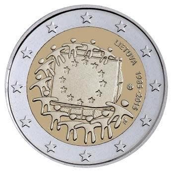 Litouwen 2 Euro Europese Vlag 2015, Postzegels en Munten, Munten | Europa | Euromunten, Verzenden