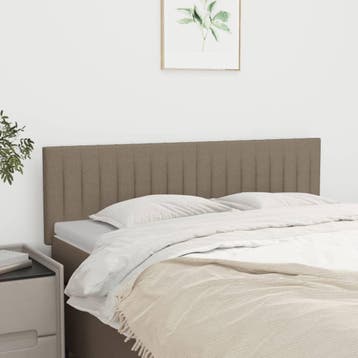 vidaXL Hoofdborden 144x5x78/88 cm stof taupe, Verzenden, Nieuw, Stof