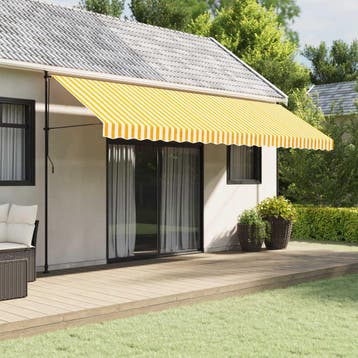 vidaXL Vervangingsdoek voor luifelrok gestreept 500 cm geel, Verzenden, Nieuw