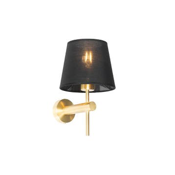 Moderne wandlamp messing met zwart - Pluk, Verzenden, Nieuw