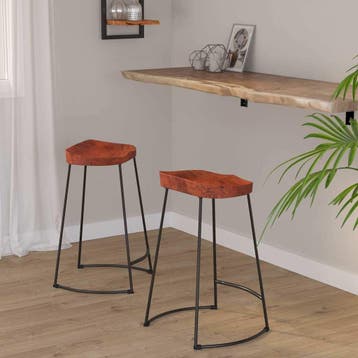 vidaXL Barkrukken 2 st Gavin 45x40x63 cm massief mangohout, Verzenden, Nieuw