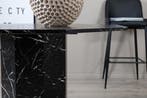 Eettafel - Eva - 110 cm - Zwart - Marmer - Jörn, Verzenden, Nieuw