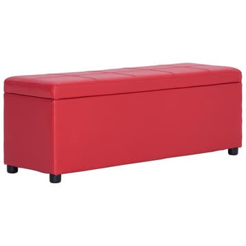 vidaXL Bankje met opbergvak 116 cm kunstleer rood, Huis en Inrichting, Verzenden, Nieuw