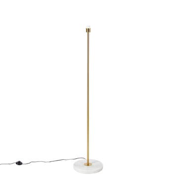 Moderne vloerlamp messing met marmeren voet- Kaso, Huis en Inrichting, Lampen | Vloerlampen, Verzenden, Nieuw, Modern