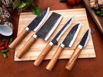 Keukenmes - Kitchen knife set - 721 - Staal, Hout,