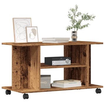 vidaXL Tv-meubel met wieltjes 80x40x45 cm bewerkt hout oud, Minder dan 50 cm, Verzenden, Nieuw, Minder dan 100 cm