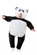 KIMU® Opblaas Kostuum Panda Zwart Wit Opblaasbaar Pak Pandap, Carnaval, Nieuw, Overige maten, Ophalen of Verzenden