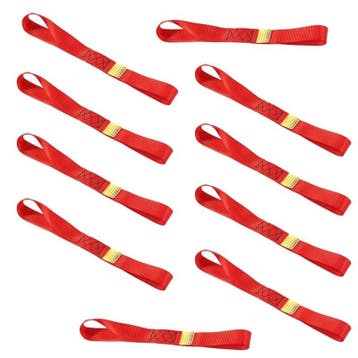 Set van 10 stuks spanbanden 30 cm met dubbele lus / sjorband, Ophalen of Verzenden, Nieuw
