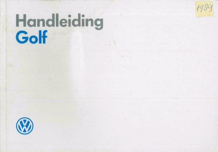 1989/90 Volkswagen Golf Instructieboekje Nederlands, Auto diversen, Handleidingen en Instructieboekjes, Verzenden