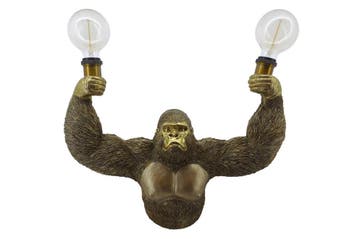 Wandlamp KING APE 50 cm handgemaakt goud - 48031, Ophalen of Verzenden, Nieuw