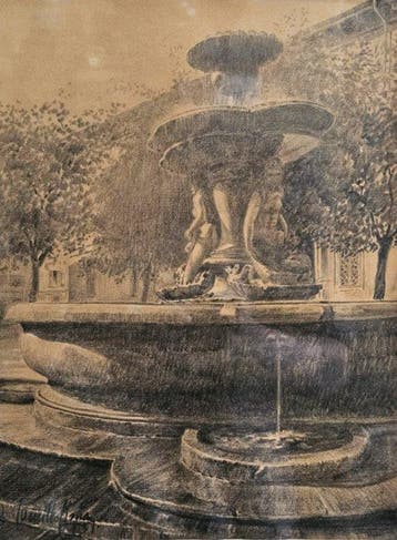 Camillo Cima (XIX-XX) - Fontana settecentesca
