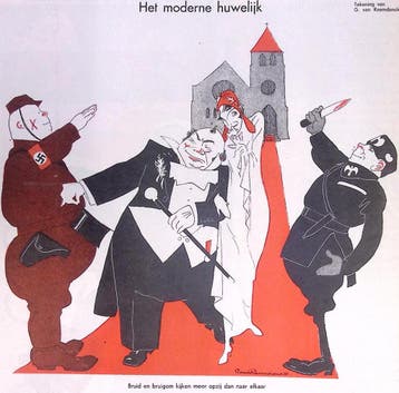Het moderne huwelijk op spotprent (lijst optie, Lithos), Verzenden