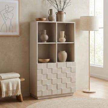 Commode Bopibobro 118x64x30 cm beige [en.casa], Verzenden, Nieuw
