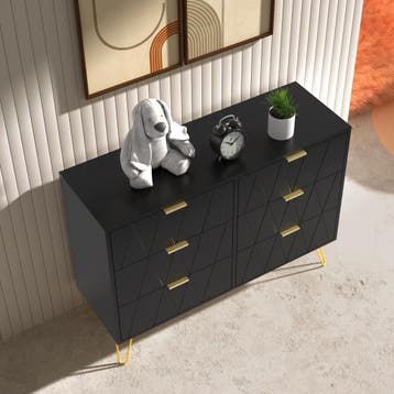 Commode - Dressoir - Ladekast - 100x34x73 cm - Zwart - UEV, Verzenden, Zo goed als nieuw