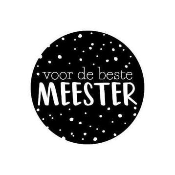 10 x Sticker rond 40mm - Voor de beste meester, Ophalen of Verzenden, Nieuw
