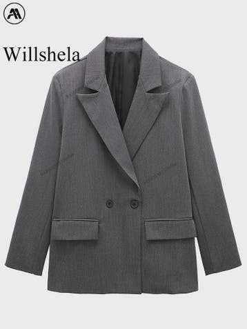 Dames Blazer met Zakken - Stijlvolle Dubbelzijdige Vintage L, Verzenden, Nieuw