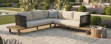 Hoek Loungeset Tenerife Acacia Aluminium Zandkleur- The, Tuin en Terras, Tuinbanken, Verzenden, Nieuw