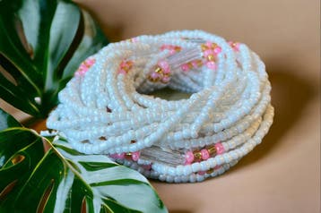 3 in 1 Waist Beads / Afrikaanse Heupketting - ABEBI - Roze /, Ophalen of Verzenden, Nieuw