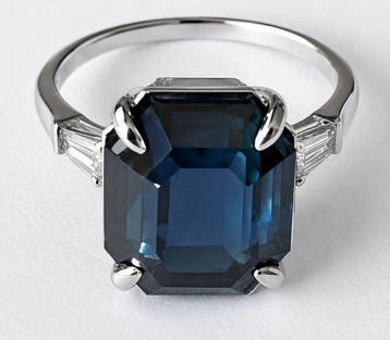 Zonder minimumprijs - Ring Platina - 10.95ct. tw. Saffier -, Nieuw