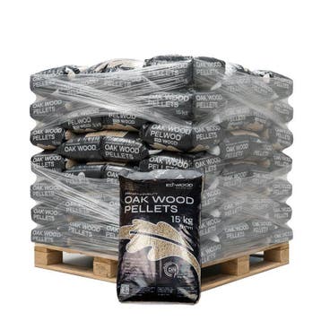 Pallet Edwood houtpellets 65 zakken x 15kg (975kg), Minder dan 3 m³, Ophalen of Verzenden, Overige houtsoorten, Blokken