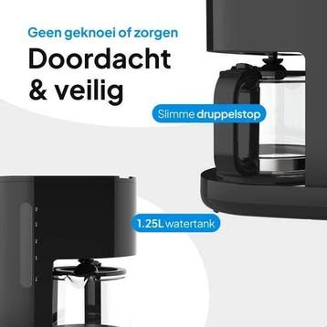 Koffiezetapparaat Filterkoffie 1,25 Liter Met Glazen Kan, Verzenden, Zo goed als nieuw