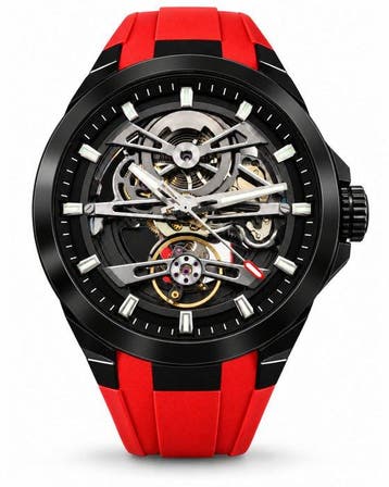 AKOR Le Locle - Noxium 01 Red — Automatic Skeleton Watch -, Nieuw