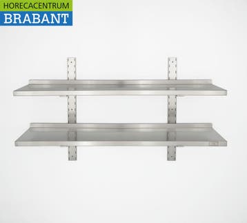 RVS Dubbel Wandschap schap 120 x 30 cm Horeca, Ophalen of Verzenden, Nieuw in verpakking