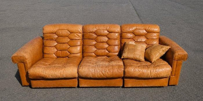 de Sede - Robert Haussmann - Sofa - DSP - Leder, Eik, Antiek en Kunst, Kunst | Designobjecten