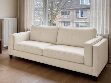 Bankstel Purmerend - 2 zits banken - Creme, Huis en Inrichting, Nieuw, Stof
