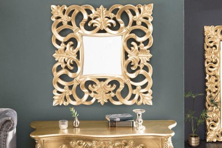 Elegante wandspiegel VENICE 75x75cm goud antieke barokstijl, Huis en Inrichting, Woonaccessoires | Spiegels, Ophalen of Verzenden