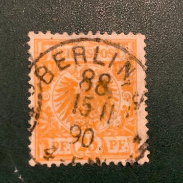 Duitse Rijk 1889 - 25 Pf Adelaar in zeer dun papier gekeurd, Gestempeld