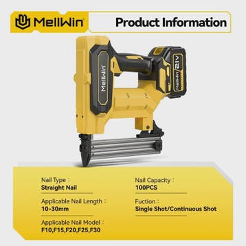 MELLWIN Accu Tacker F30/F25/F20/F15/F10 - Draadloze Elektris, Doe-het-zelf en Verbouw, Gereedschap | Handgereedschap, Verzenden