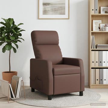 vidaXL Massage Recliner Bruin Kunstleer, Verzenden, Nieuw