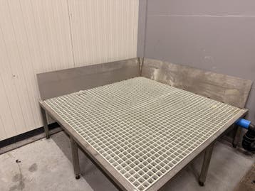 RVS Afspuitbak / Wasplaats 158,5 x 158,5 cm – Industriële kw, Zakelijke goederen, Machines en Bouw | Overig, Ophalen of Verzenden