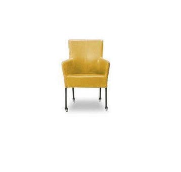 Eetkamerstoel Suske - eetkamerstoelen - Goud, Nieuw, Leer