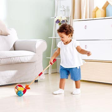 Hape duwstok vogel Lilly houten loo van €24,99 voor €12,49, Ophalen of Verzenden, Nieuw