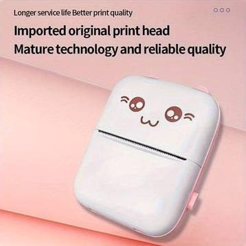 Mini fotoprinter zwartwit labelprinter labelmaker roze met, Ophalen of Verzenden, Nieuw
