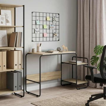 vidaXL Bureau met opbergruimte Sonoma Eiken 131.5 x 50 x, Verzenden, Nieuw