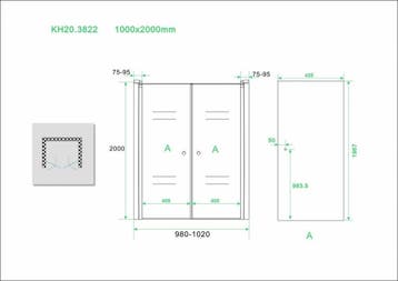 Wiesbaden dubbele pendeldeur in nis 1000x2000 6mm NANO glas, Ophalen of Verzenden, Nieuw