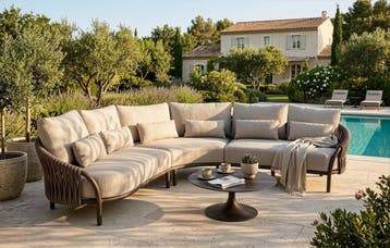 Suns Feroli loungeset Bronze met Clouded rope en Pebble, Ophalen of Verzenden, Nieuw