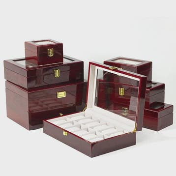 Luxe Houten Horlogedoos met Glas - Diverse Slots & Stijlvoll, Verzenden, Nieuw