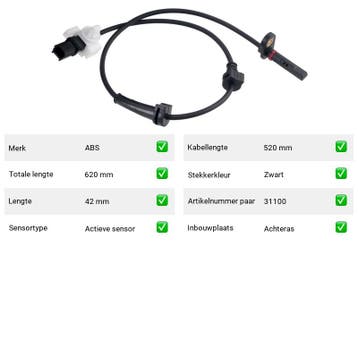 ABS-sensor Achteras Honda Accord 1.6 L/EX (SY) (1978-1983), Verzenden, Nieuw, Honda