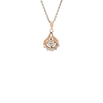 Rosegouden hanger met diamant 14 karaat, Sieraden, Tassen en Uiterlijk, Verzenden, Zo goed als nieuw, Goud