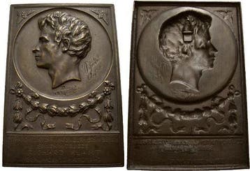 Bronze-plakette 1834 Personenmedaille Schinkel, Karl Frie..., Verzenden